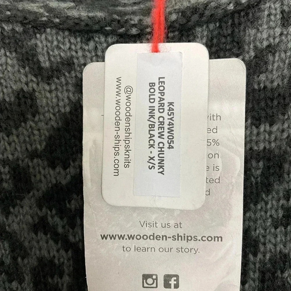 Wooden Ships Leopard Print Crew Sweater Size XS - Picture 4 of 6